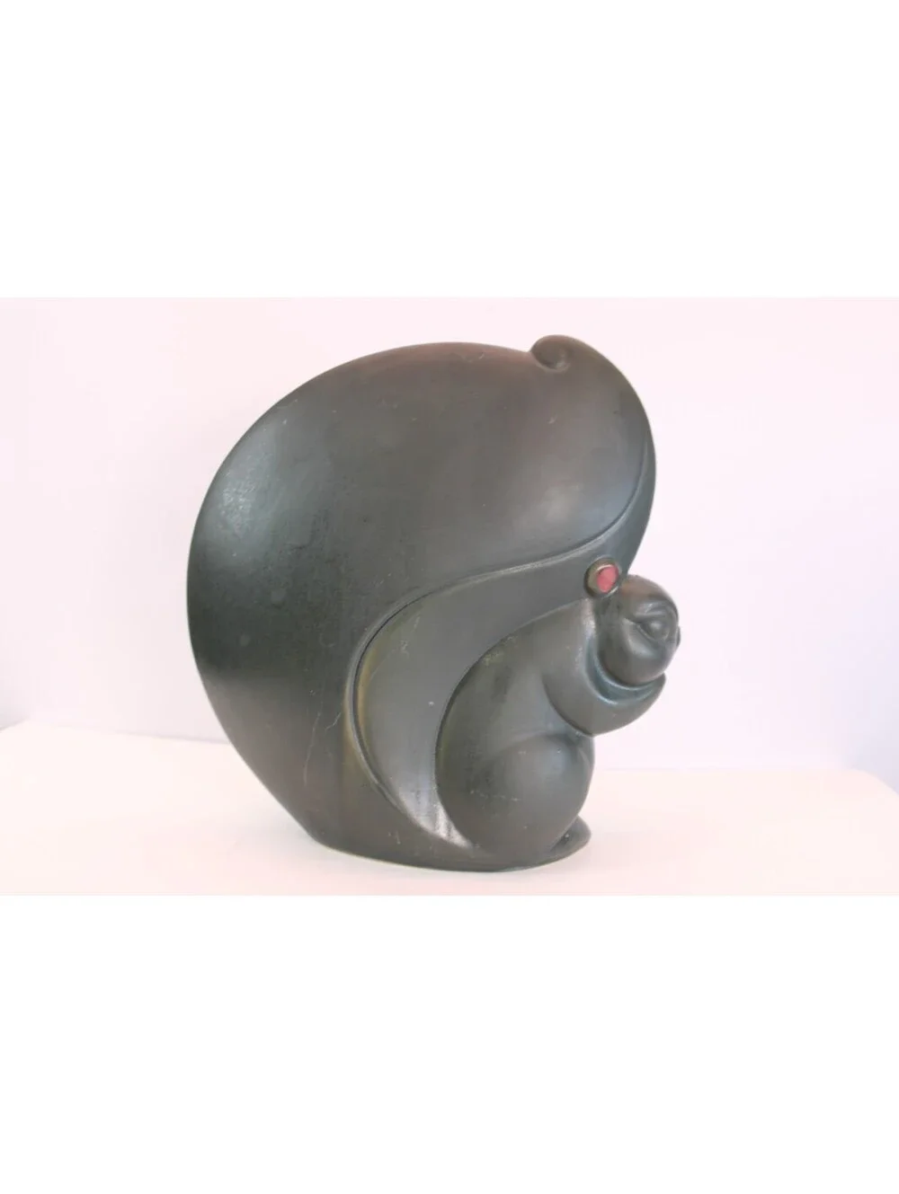 Lg MCM Ceramic Squirrel Figurine Matte Black 10